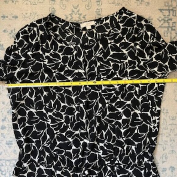 🧡3/15 Loft Black White Romper with Two Side Pockets Women's L - Picture 6 of 13